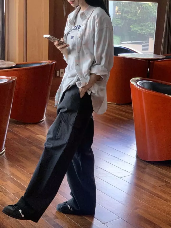 Enten - Korean Women Fashion - #momslook - Peach Cargo Pants - 5