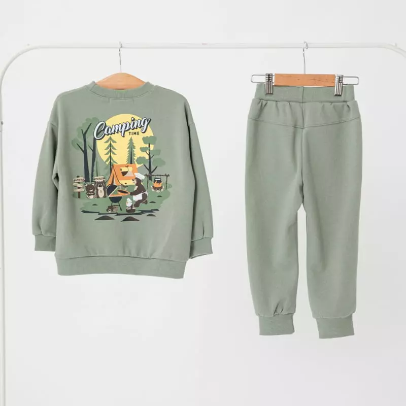 Fashion King - Korean Children Fashion - #designkidswear - Camping Time Top Bottom Set - 12