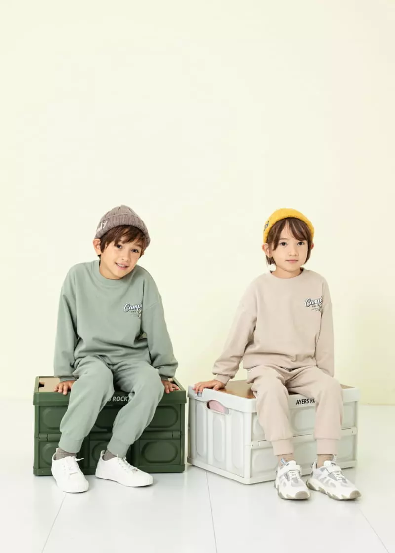 Fashion King - Korean Children Fashion - #kidzfashiontrend - Camping Time Top Bottom Set