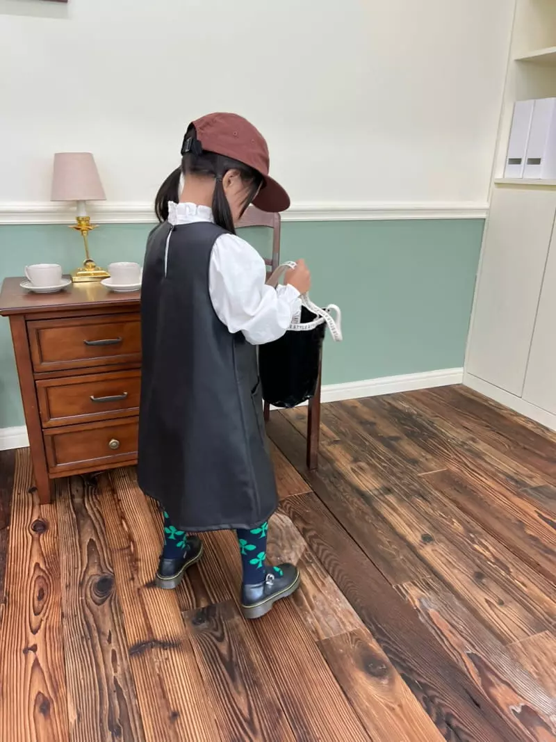 Fine-Studio - Korean Children Fashion - #childrensboutique - Leather One-piece - 7