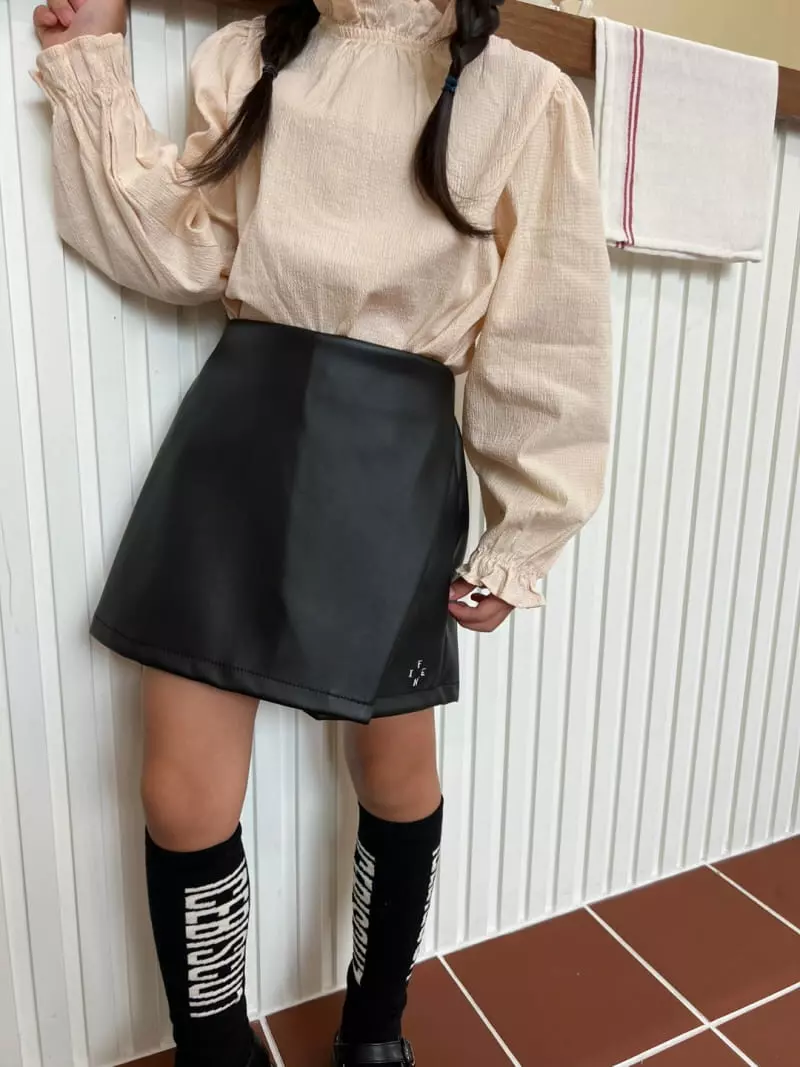 Fine-Studio - Korean Children Fashion - #kidsstore - Leather Shorts - 12