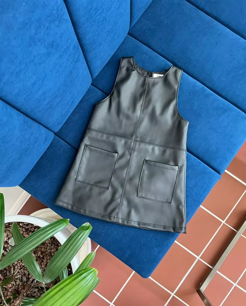 Fine-Studio - Korean Children Fashion - #minifashionista - Leather One-piece