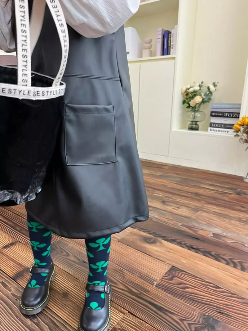 Fine-Studio - Korean Children Fashion - #todddlerfashion - Leather One-piece - 4