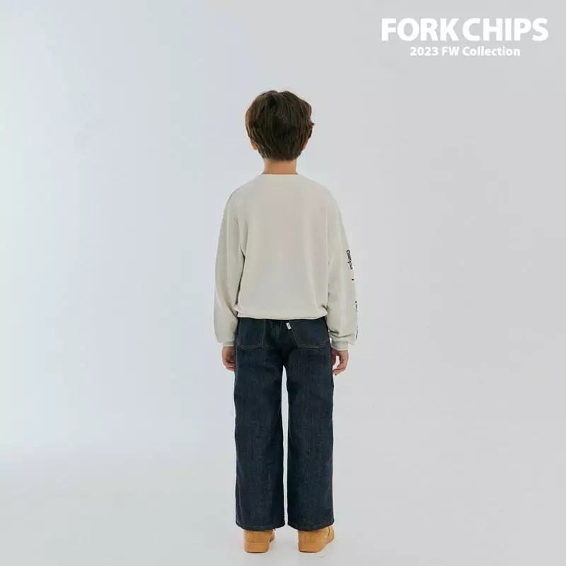 Fork Chips - Korean Children Fashion - #Kfashion4kids - Solid Jeans - 10