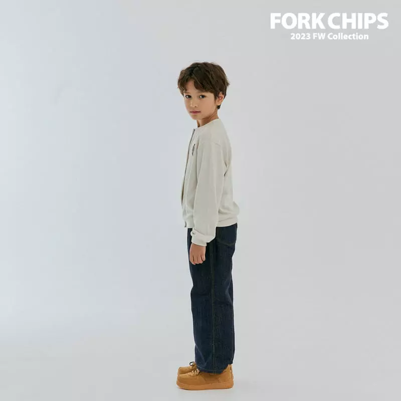 Fork Chips - Korean Children Fashion - #kidsstore - Solid Jeans - 8