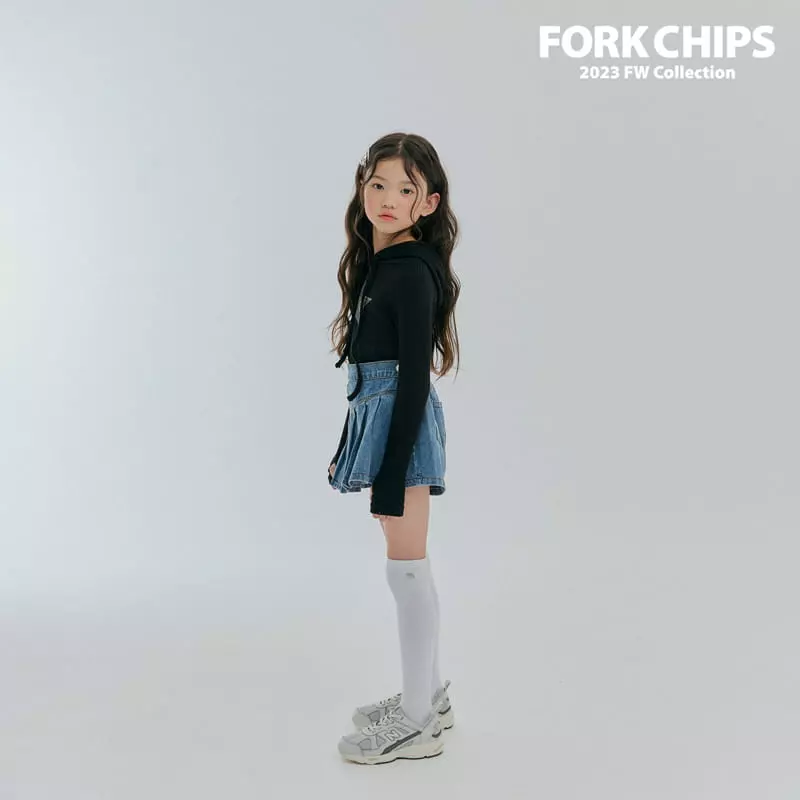 Fork Chips - Korean Children Fashion - #littlefashionista - Now Denim Skirt - 10