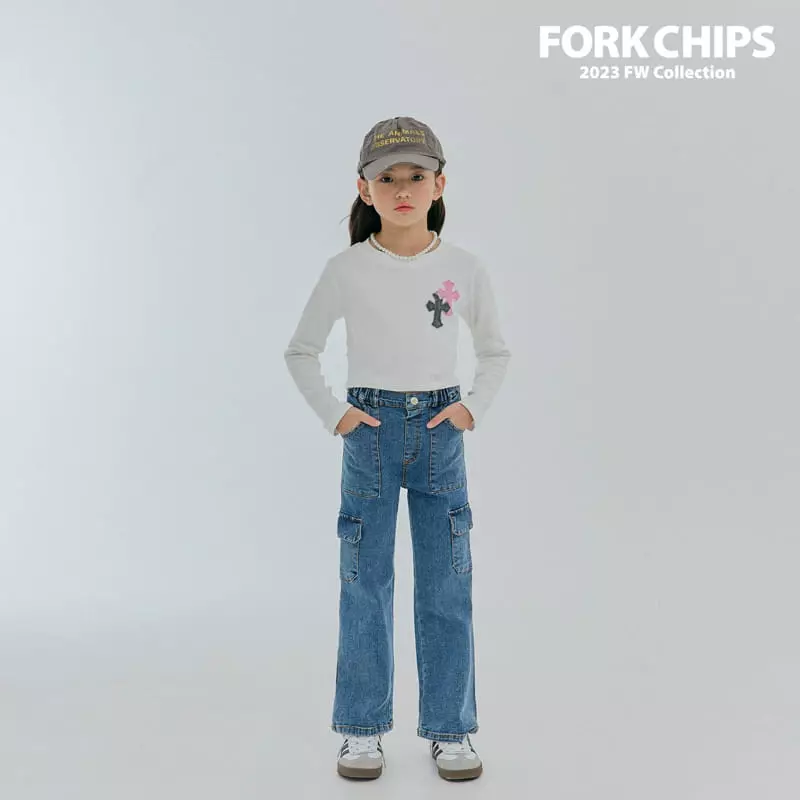 Fork Chips - Korean Children Fashion - #magicofchildhood - Cross Tee - 5
