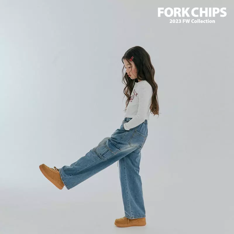 Fork Chips - Korean Children Fashion - #littlefashionista - Crew Rib Tee - 4