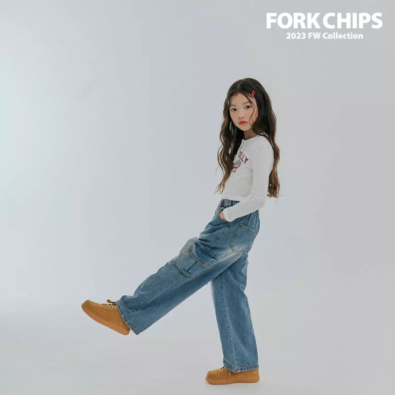 Fork Chips - Korean Children Fashion - #minifashionista - Crew Rib Tee - 5
