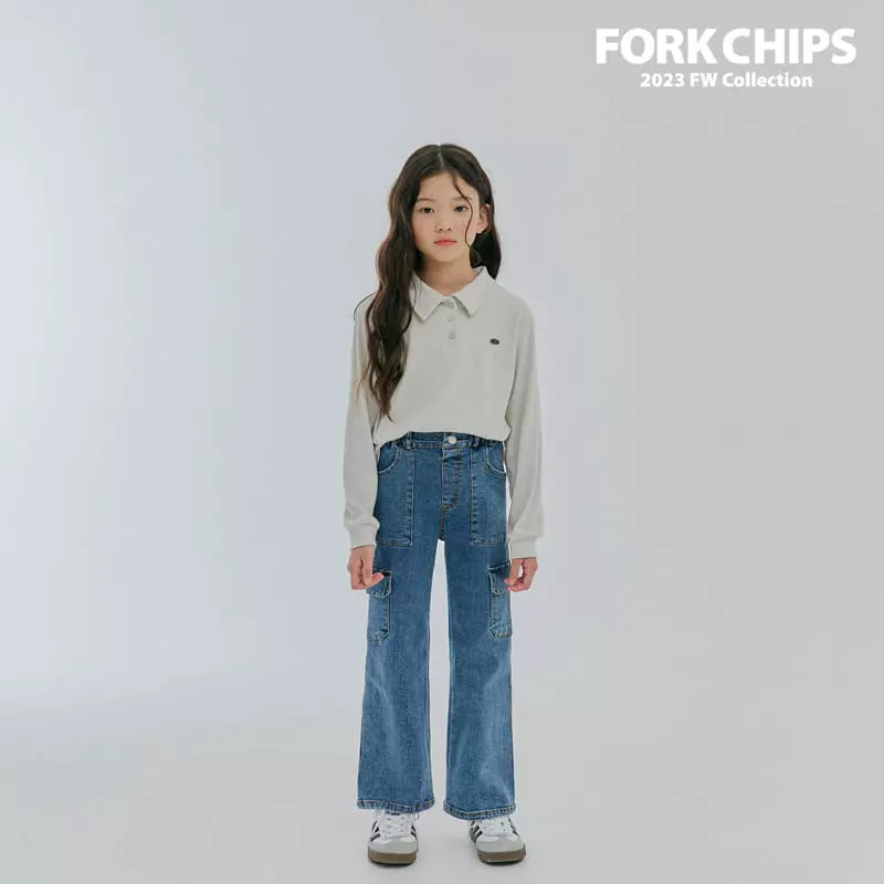 Fork Chips - Korean Children Fashion - #todddlerfashion - May Bootscut Jeans - 2