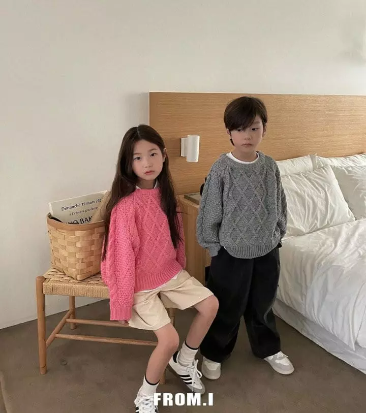 From I - Korean Children Fashion - #Kfashion4kids - Loose Fit Twist Knit Tee - 10