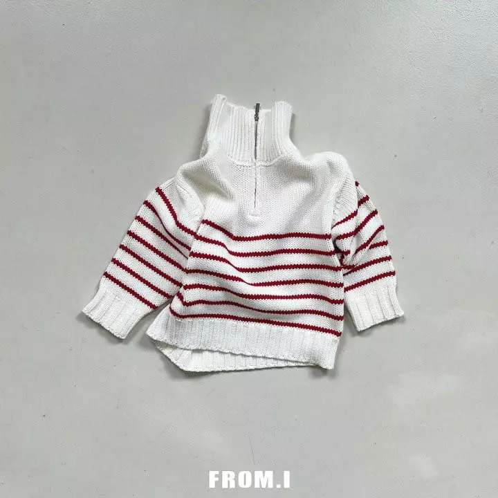From I - Korean Children Fashion - #designkidswear - Half ZIP-up Knit Tee - 2