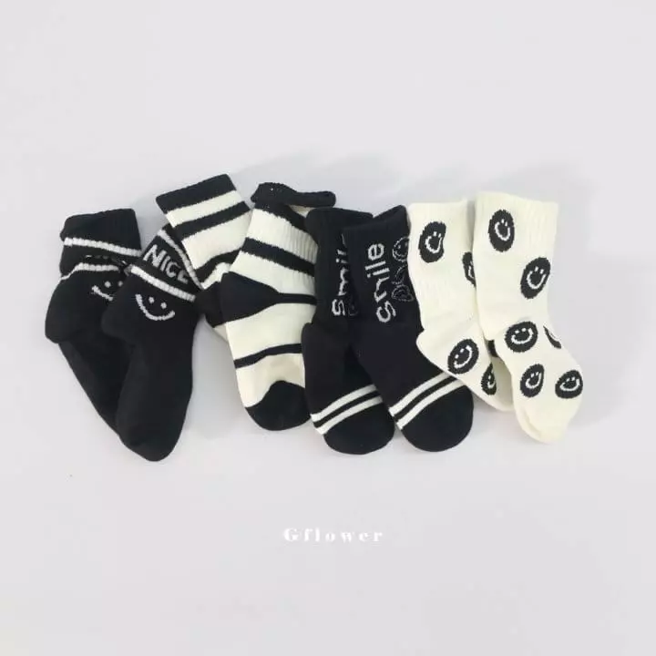 G Flower - Korean Children Fashion - #Kfashion4kids - Smile Socks Set - 6