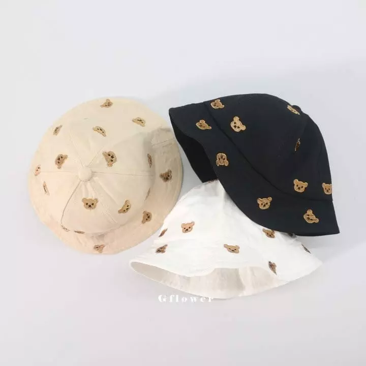 G Flower - Korean Children Fashion - #childrensboutique - Embrodiery Bear Bucket Hat - 11