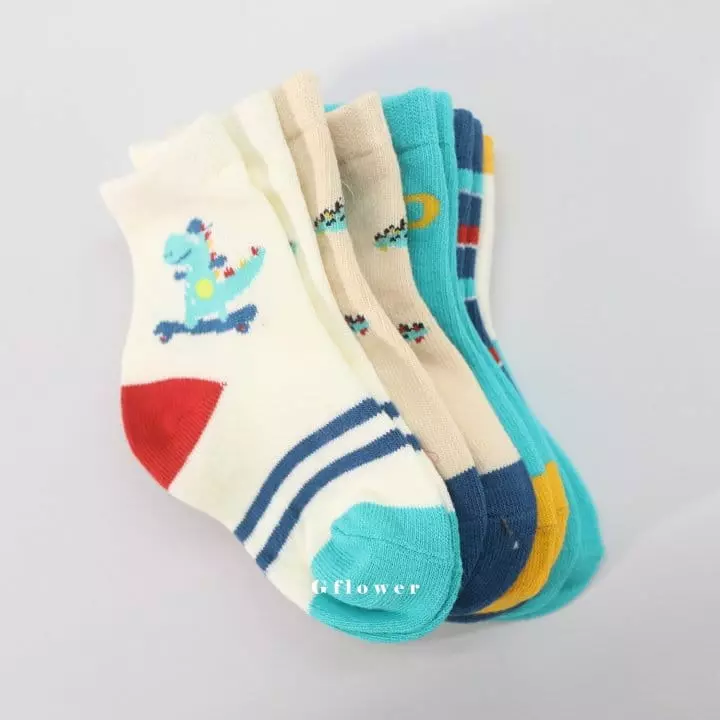 G Flower - Korean Children Fashion - #fashionkids - Dino Socks Set - 3