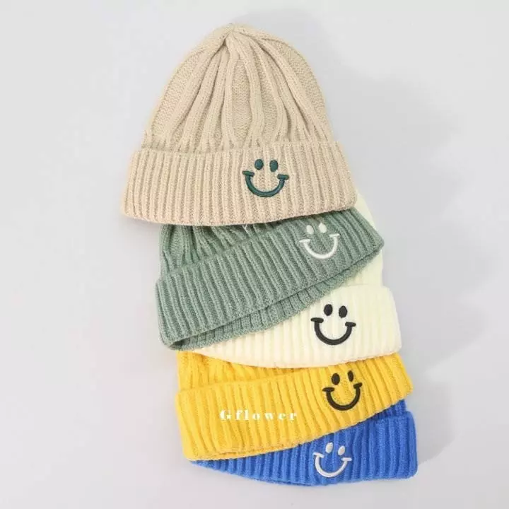 G Flower - Korean Children Fashion - #fashionkids - Embrodiery Smile Beanie - 7