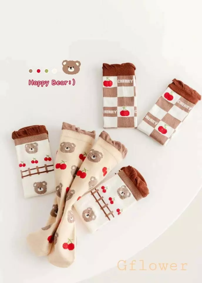 G Flower - Korean Children Fashion - #kidsstore - Bears Knee Socks