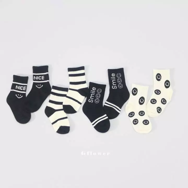 G Flower - Korean Children Fashion - #kidzfashiontrend - Smile Socks Set - 5