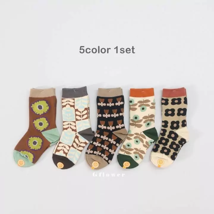 G Flower - Korean Children Fashion - #kidsstore - Flower Socks Set - 4