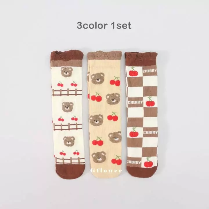G Flower - Korean Children Fashion - #kidzfashiontrend - Bears Knee Socks - 2