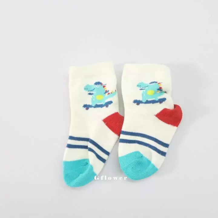 G Flower - Korean Children Fashion - #littlefashionista - Dino Socks Set - 8