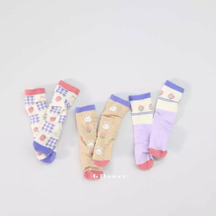 G Flower - Korean Children Fashion - #littlefashionista - Rabbit Knee Socks - 5