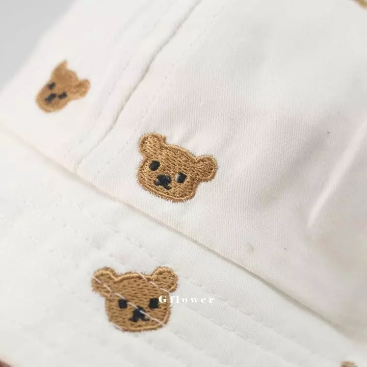 G Flower - Korean Children Fashion - #littlefashionista - Embrodiery Bear Bucket Hat - 5