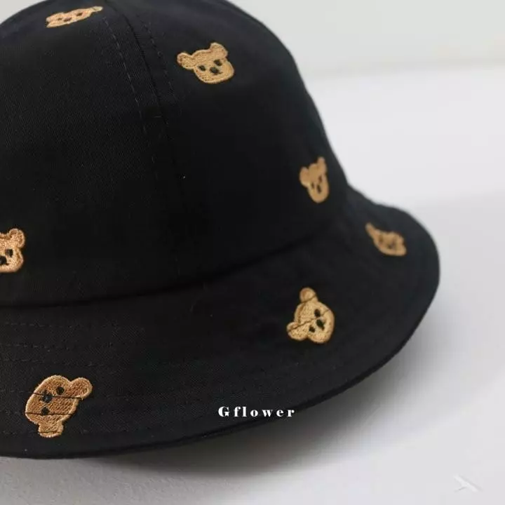 G Flower - Korean Children Fashion - #minifashionista - Embrodiery Bear Bucket Hat - 7