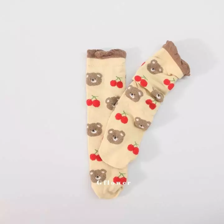 G Flower - Korean Children Fashion - #stylishchildhood - Bears Knee Socks - 10