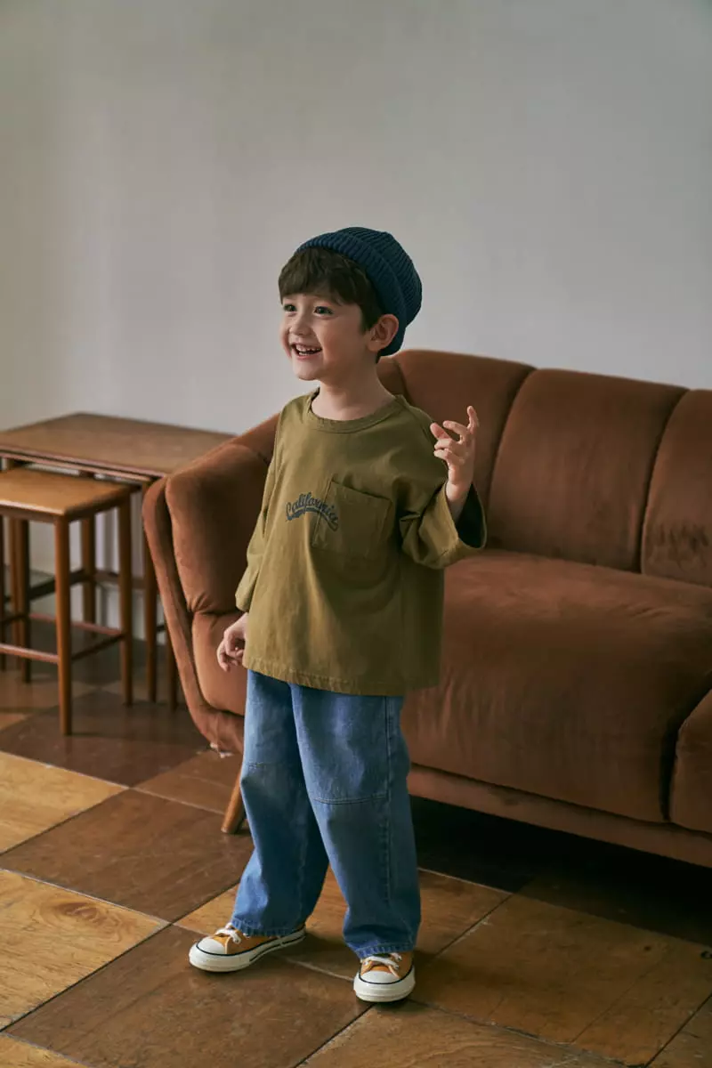 Green Tomato - Korean Children Fashion - #kidsstore - Callifornia Pocket Tee - 3