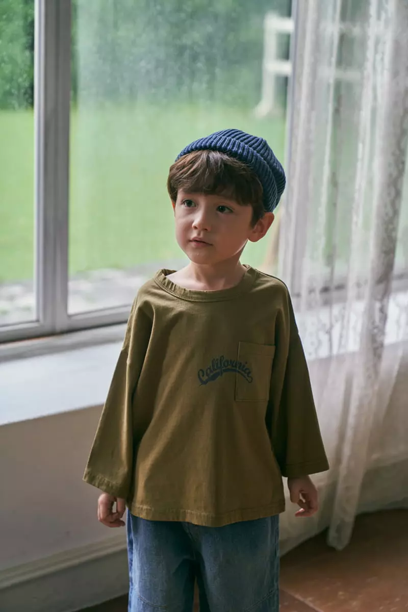 Green Tomato - Korean Children Fashion - #kidsstore - Callifornia Pocket Tee - 4