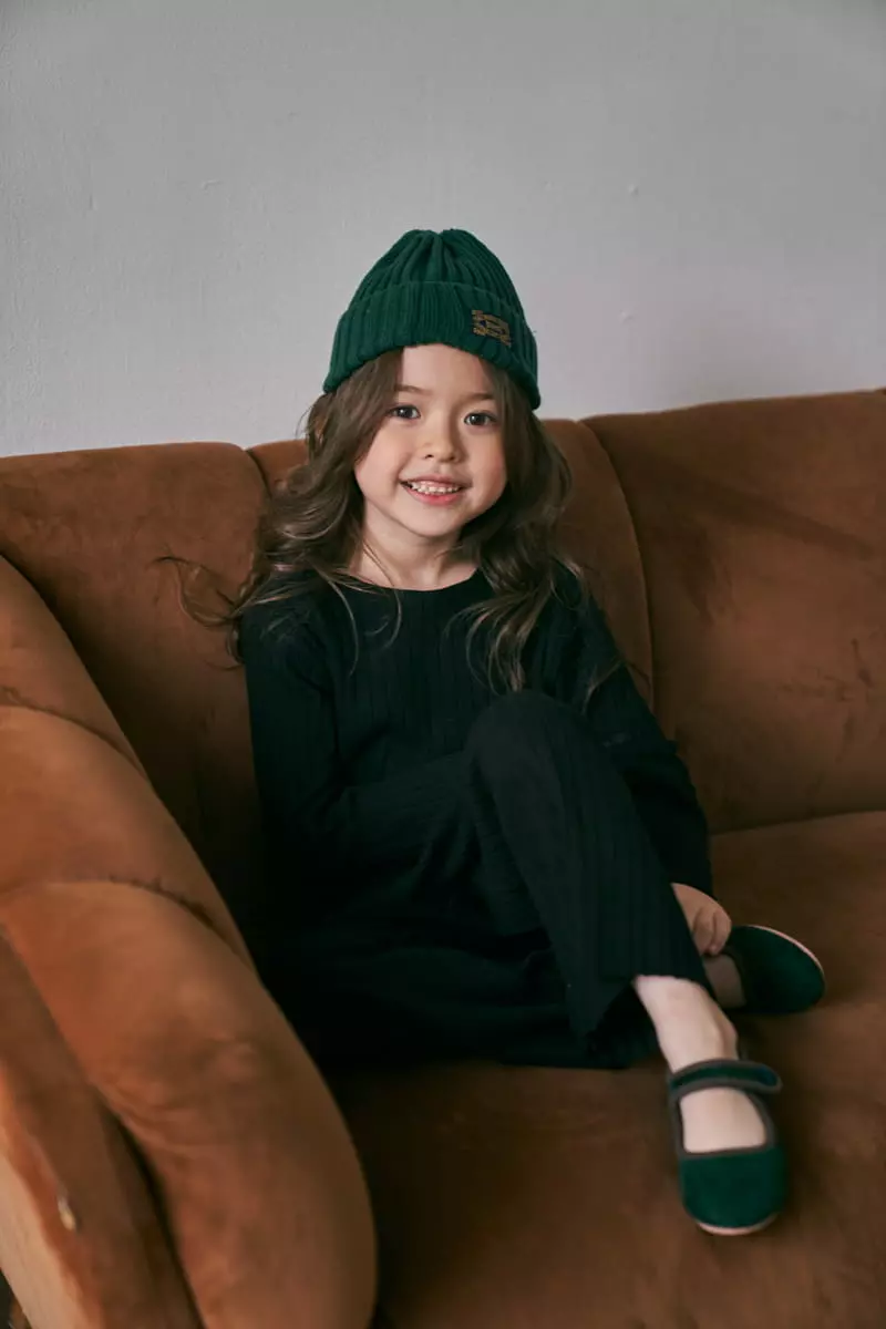 Green Tomato - Korean Children Fashion - #minifashionista - Rib Top Bottom Set - 2
