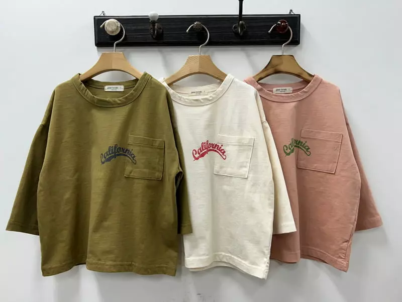 Green Tomato - Korean Children Fashion - #todddlerfashion - Callifornia Pocket Tee - 10