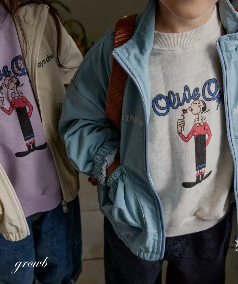 Grow B - Korean Children Fashion - #Kfashion4kids - Olive Sweatshirt - 11