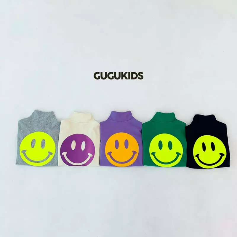 Gugu Kids - Korean Children Fashion - #Kfashion4kids - Half Zip-up Open Smile Top Bottom Set - 9