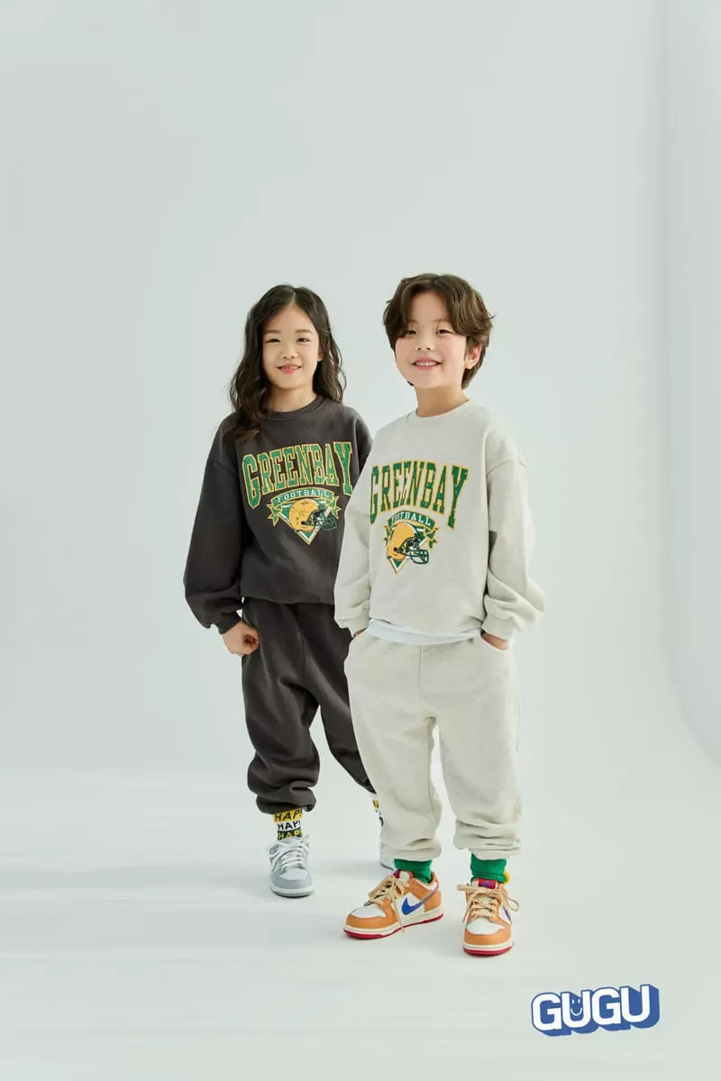 Gugu Kids - Korean Children Fashion - #designkidswear - Green Bear Top Bottom Set - 7