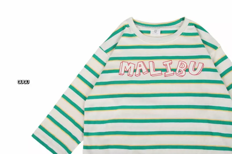 Gugu Kids - Korean Children Fashion - #stylishchildhood - Malibu Stripes Tee - 8