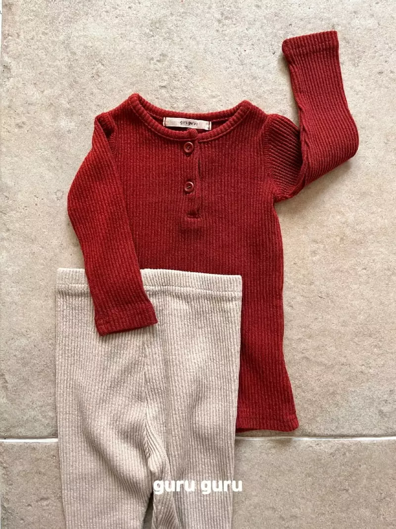Guru Guru - Korean Baby Fashion - #babyboutiqueclothing - Color Top Bottom Set - 2