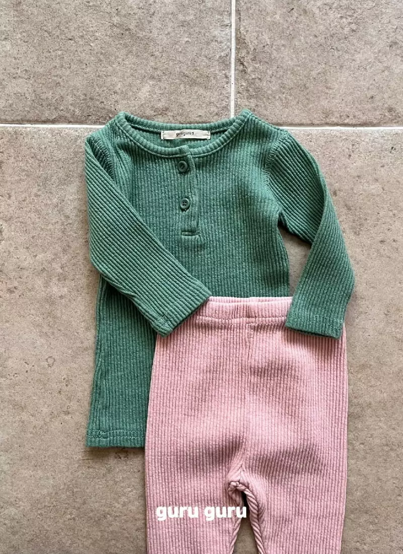 Guru Guru - Korean Baby Fashion - #babyclothing - Color Top Bottom Set - 4