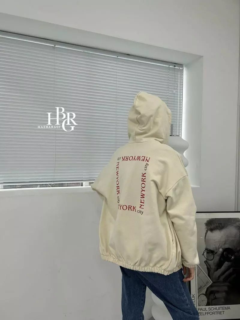 Haebaragi - Korean Children Fashion - #todddlerfashion - New York Hoody Zip-up - 12