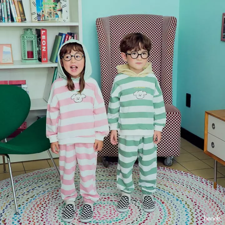 Hanab - Korean Children Fashion - #childofig - Hoody Puppy Top Bottom Set - 2