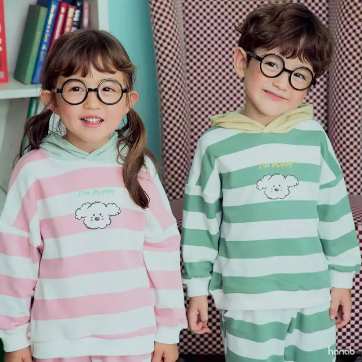 Hanab - Korean Children Fashion - #childofig - Hoody Puppy Top Bottom Set - 3