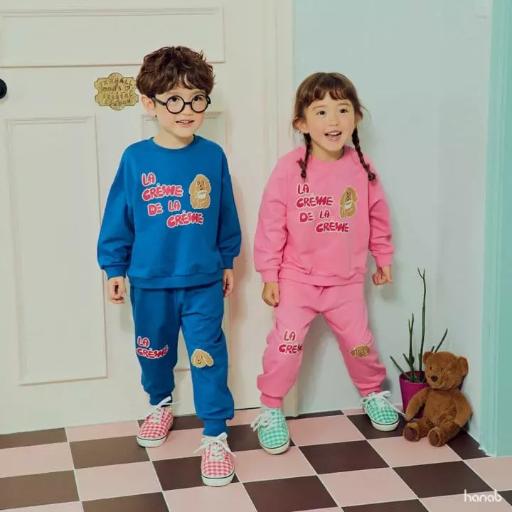 Hanab - Korean Children Fashion - #discoveringself - Crem Top Bottom Set - 3