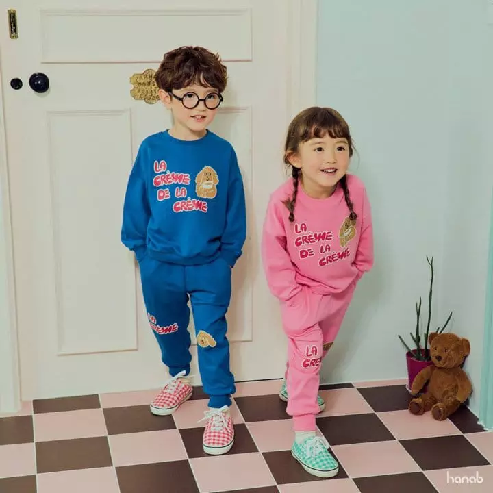 Hanab - Korean Children Fashion - #discoveringself - Crem Top Bottom Set - 4
