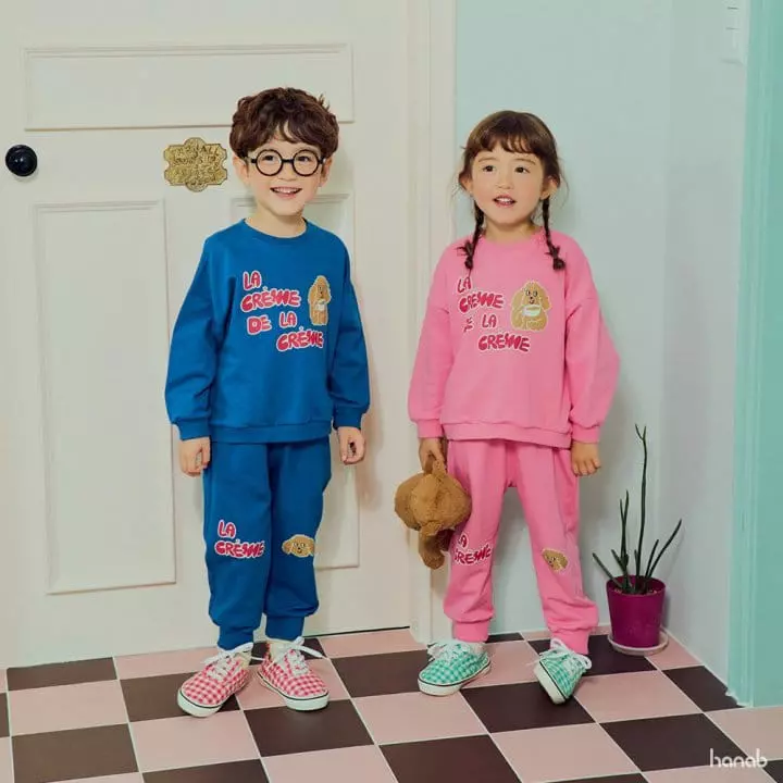 Hanab - Korean Children Fashion - #kidzfashiontrend - Crem Top Bottom Set - 7
