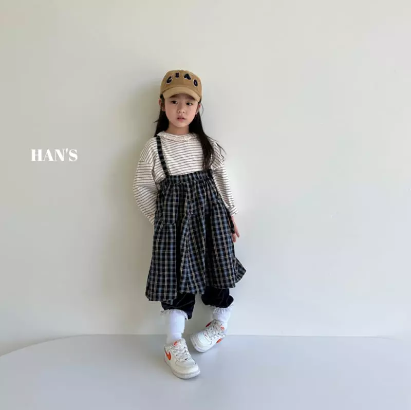 Han's - Korean Children Fashion - #Kfashion4kids - Blan Dungarees Skirt - 8