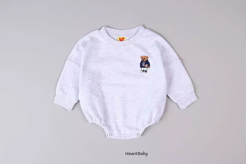 Heart Baby - Korean Baby Fashion - #babywear - Bear Embroidery Bodysuit - 8