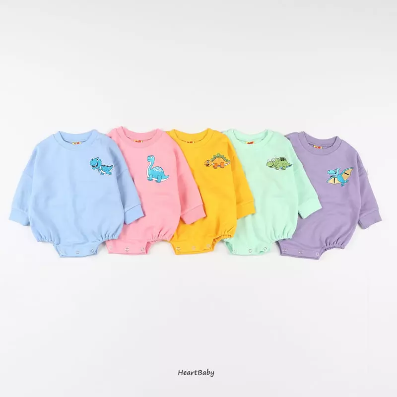Heart Baby - Korean Children Fashion - #Kfashion4kids - Dino Bodysuit - 3