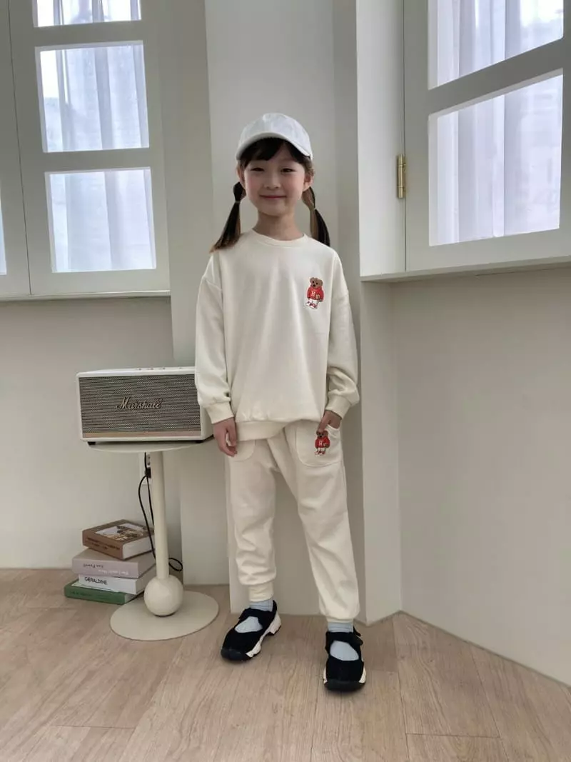 Heart Baby - Korean Children Fashion - #childofig - Bear Top Bottom Set - 6