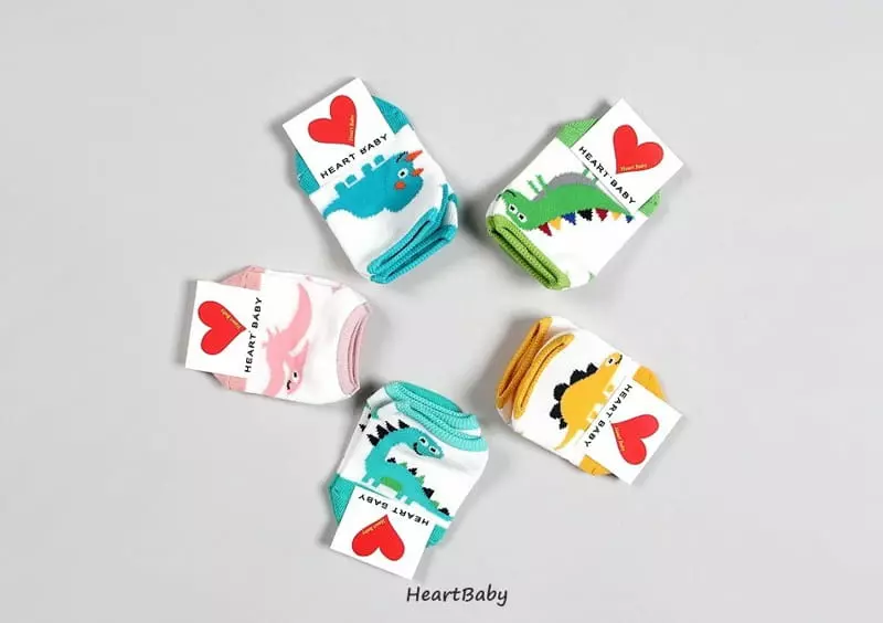 Heart Baby - Korean Children Fashion - #childrensboutique - Dino Socks Set